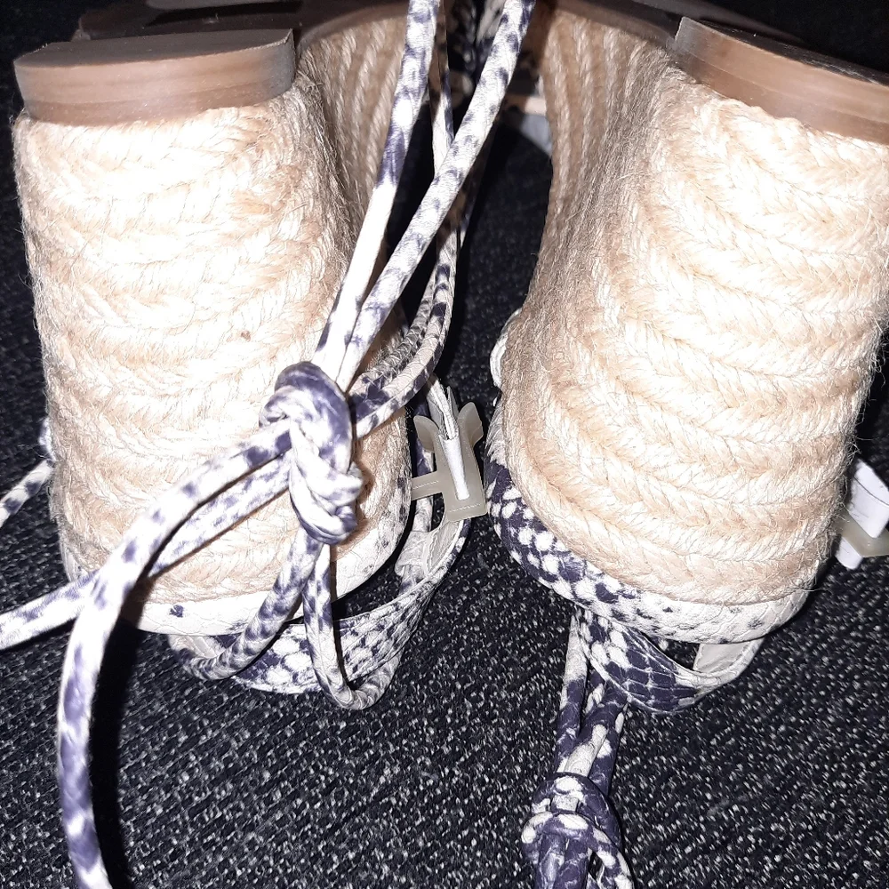 Torrid Snakeskin Print Faux Leather Ankle Wrap Wedges